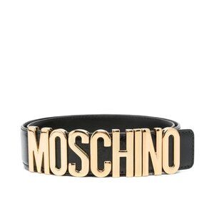 Moschino, logo-lettering belt | Size: S